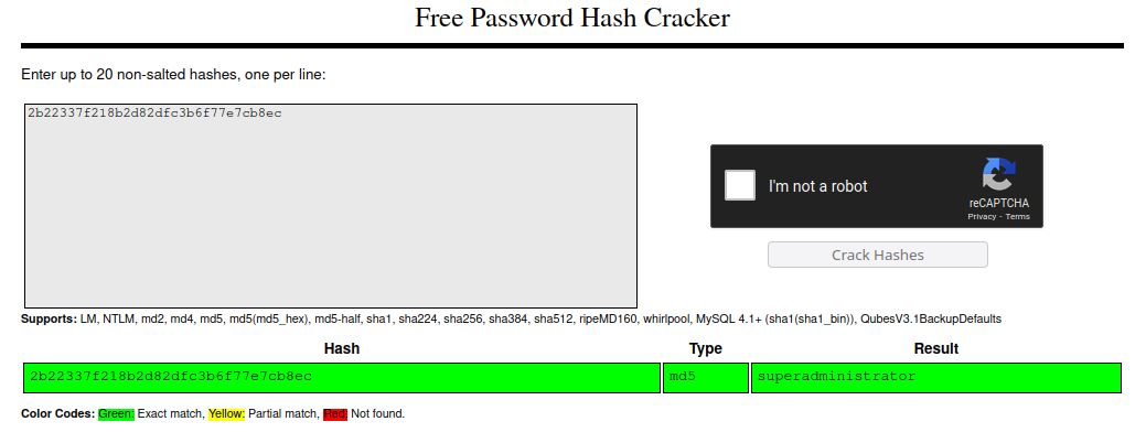 cracstation result