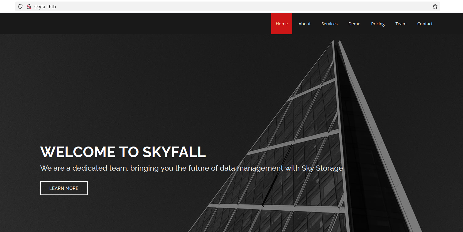 skyfall homepage