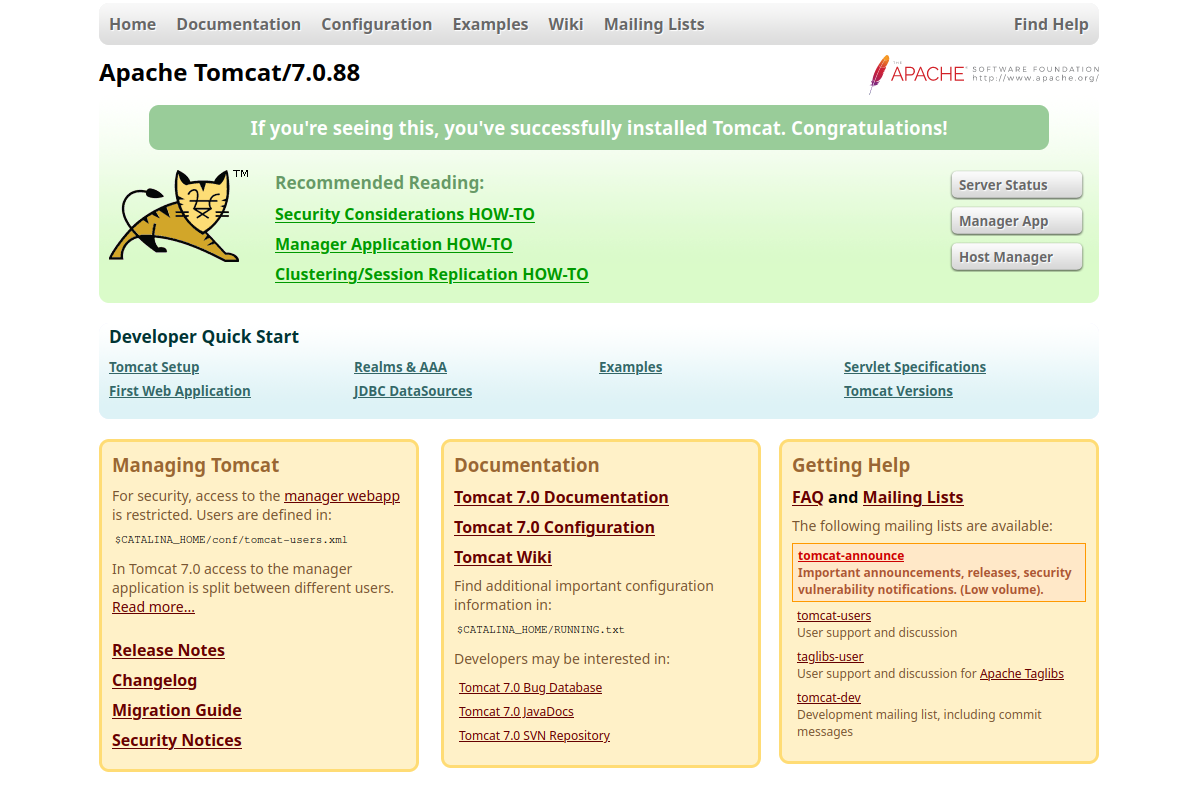 tomcat homepage